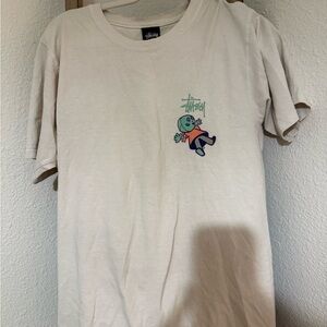 Stussy Dollie Pigment Dyed T-Shirt Natural Mens Small Skate Surf